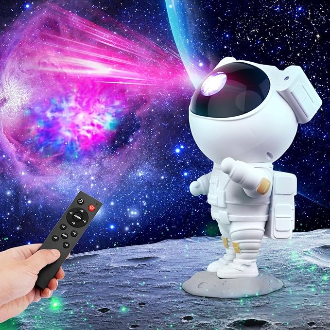 Proyector Astronauta de Estrellas y Nebulosa 🧑🚀Cabeza Giratoria de 360º + Control Remoto