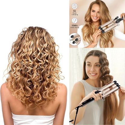 Rizadora Profesional de Cabello 3 Cabezales