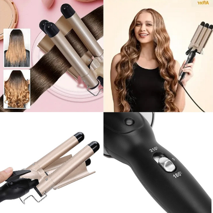 Rizadora Profesional de Cabello 3 Cabezales