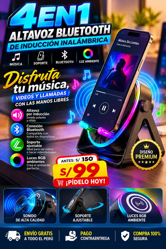 Altavoz Bluetooth de inducción Inalámbrica